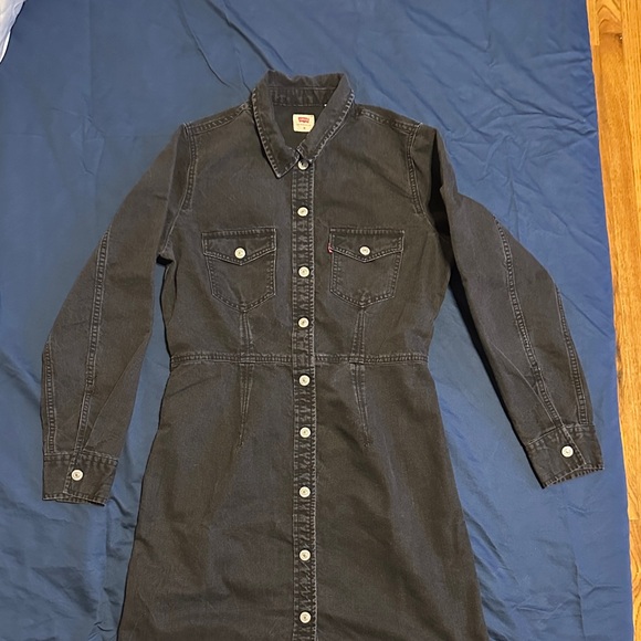 Levi's Dresses & Skirts - Levi's Charcoal Long Sleeve Denim Dress